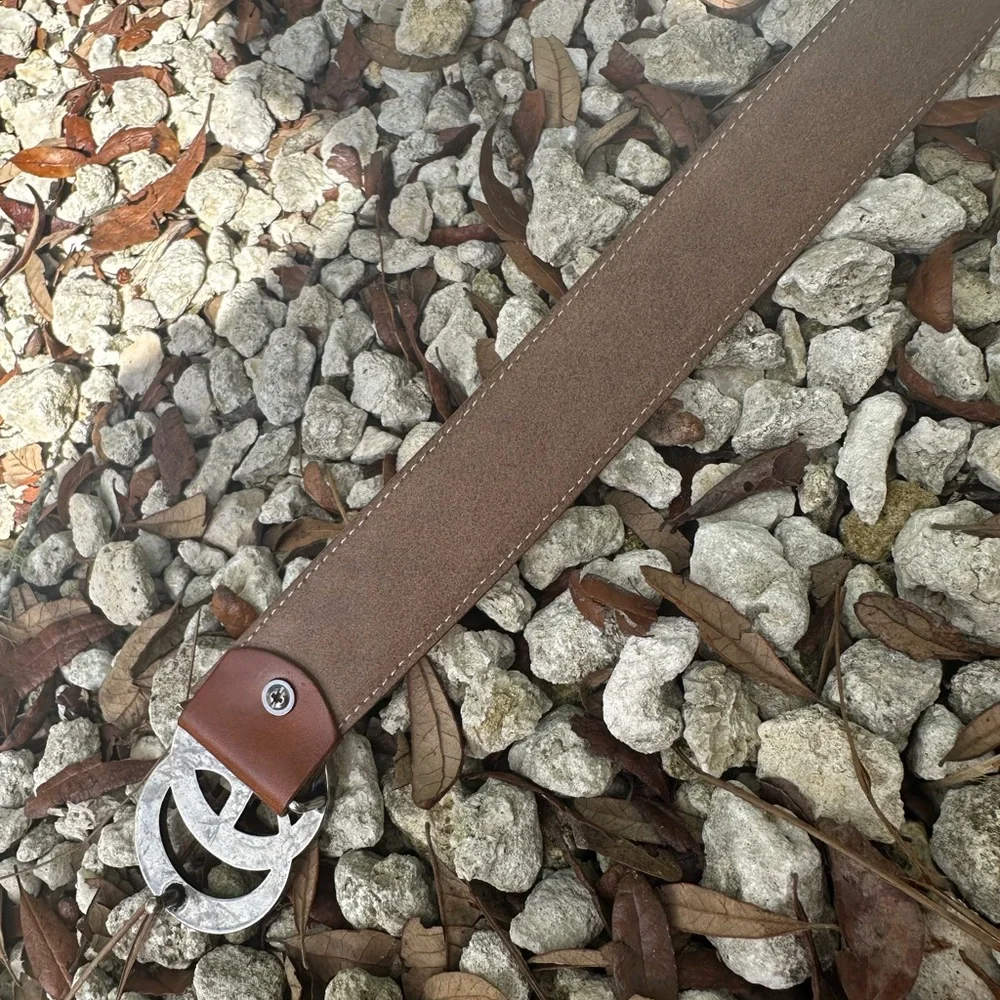 GG Gucci Emblematic Marmont Brown Leather Belt Silver Buckle L - Picture 12 of 15